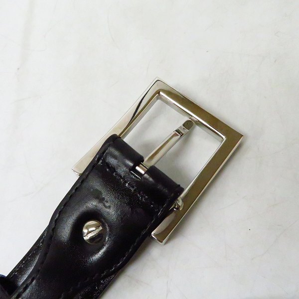 実際に弊社で買取させて頂いたBVLGARI/ブルガリ ロゴバックル レザー ベルト 44の画像 2枚目