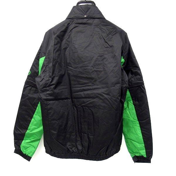 実際に弊社で買取させて頂いた【未使用】Le coq sportif/ルコック 2WAY 小雨対応 中綿ブルゾン ゴルフウェア ブラック×グリーン QG6303/Lの画像 1枚目