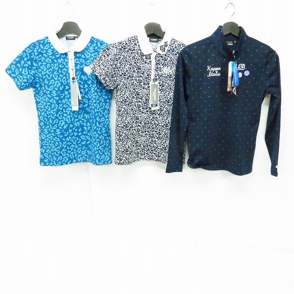 実際に弊社で買取させて頂いた【未使用】Kappa/カッパ  レディース ゴルフウエア ドット柄ハイネック/レオパード柄 ポロシャツ等/M 6点セットの画像 2枚目