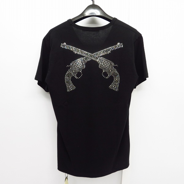実際に弊社で買取させて頂いた【未使用】roar/ロアー スワロフスキー クロスガン/二丁拳銃 Vネック 半袖Tシャツ 15SRT-36A/2の画像 1枚目