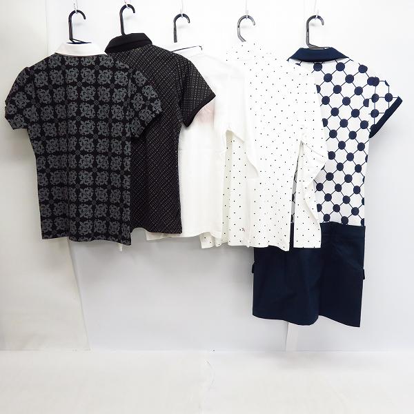 実際に弊社で買取させて頂いた【未使用】Kappa/カッパ  レディース ゴルフウエア 柄切替ワンピース/チェック柄 ポロシャツ等/M 5点セットの画像 1枚目