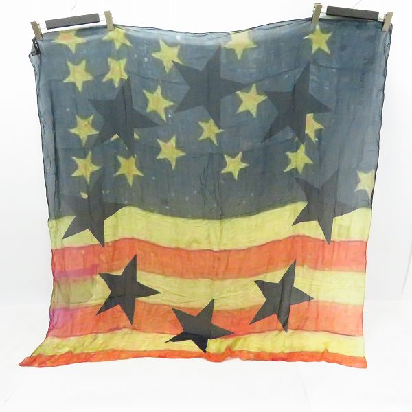 実際に弊社で買取させて頂いたGIVENCHY/ジバンシー カシミヤ混 スカーフ/大判ストール 星条旗柄の画像 6枚目