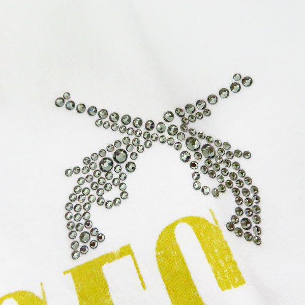 実際に弊社で買取させて頂いた【未使用】roarguns/ロアーガンズ "Guns N' Roses" PISTOL SWAROVSKI TEE Tシャツ ホワイト 18MGT-15/4の画像 4枚目