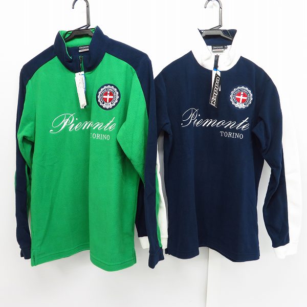 実際に弊社で買取させて頂いた【未使用】Kappa/カッパ ゴルフ 長袖ハーフジップシャツ KG652LS47/ネイビー,グリーン M 2点セット