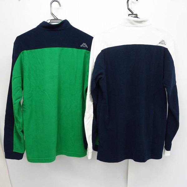 実際に弊社で買取させて頂いた【未使用】Kappa/カッパ ゴルフ 長袖ハーフジップシャツ KG652LS47/ネイビー,グリーン L 2点セットの画像 1枚目