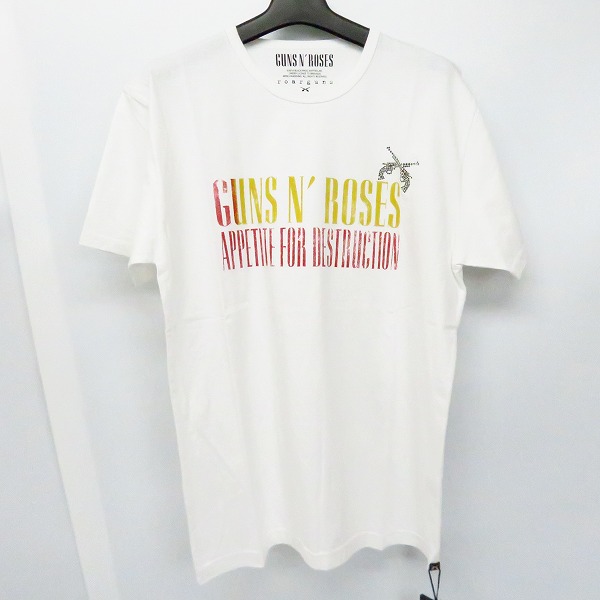実際に弊社で買取させて頂いた【未使用】roarguns/ロアーガンズ "Guns N' Roses" PISTOL SWAROVSKI TEE Tシャツ ホワイト 18MGT-15/4