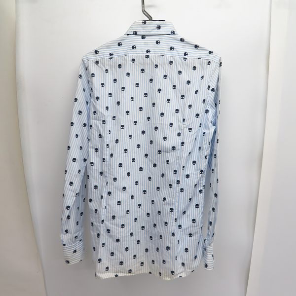 実際に弊社で買取させて頂いたHYDROGEN/ハイドロゲン ストライプ/総スカル柄 ロングスリーブ/長袖 シャツ Size：Lの画像 1枚目