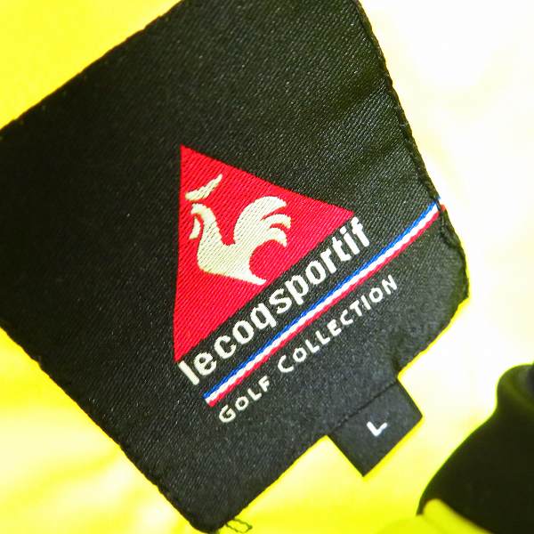 実際に弊社で買取させて頂いた【未使用】Le coq sportif/ルコック 撥水・ストレッチ フルジップダウンブルゾン ゴルフウェア QG6306 ライム/Lの画像 2枚目