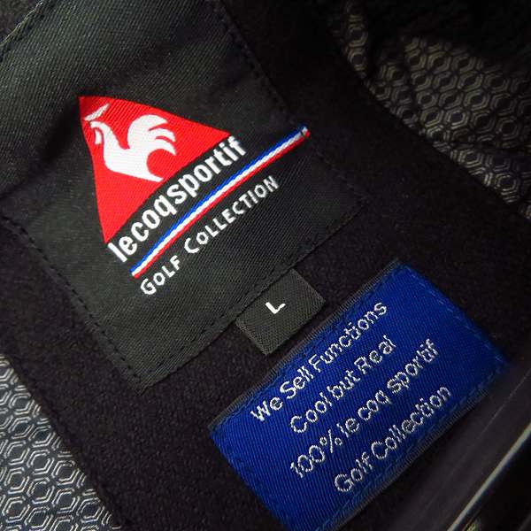 実際に弊社で買取させて頂いた【未使用】Le coq sportif/ルコック 袖切替 ヒートナビ 中綿ブルゾン/ジャケット ゴルフウェア 黒白 QG6830/Lの画像 3枚目