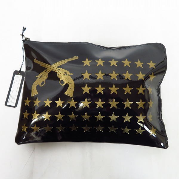 実際に弊社で買取させて頂いたroar/ロアー ドキュメントケース/クラッチバッグ ブラック×ゴールド 17FRQ-29