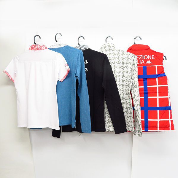 実際に弊社で買取させて頂いた【未使用】Kappa/カッパ  レディース ゴルフウエア ダウンベスト/ハーフ ジップアップシャツ/ポロシャツ等/M 5点セットの画像 1枚目