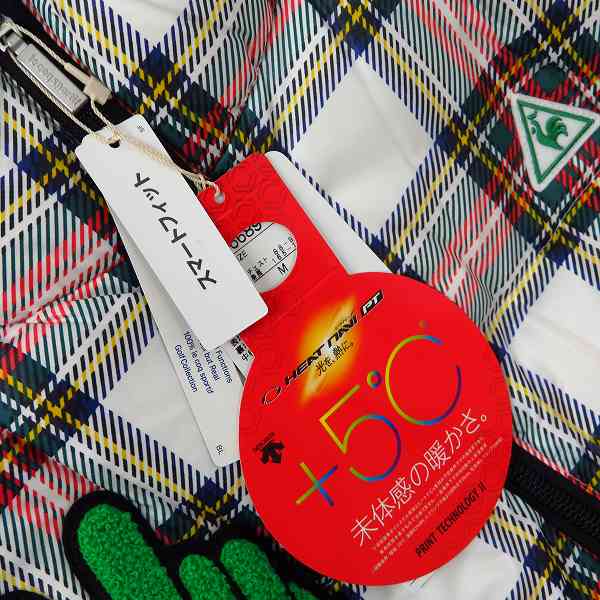 実際に弊社で買取させて頂いた【未使用】Le coq sportif/ルコック チェック柄 ワッペン付き ヒートナビフハク ダウンベスト ゴルフ QG6689/Mの画像 5枚目