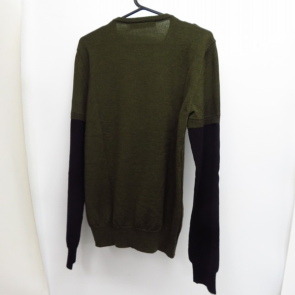 実際に弊社で買取させて頂いたNeil Barrett/ニールバレット ニット 袖切替 カーキ/Sの画像 1枚目