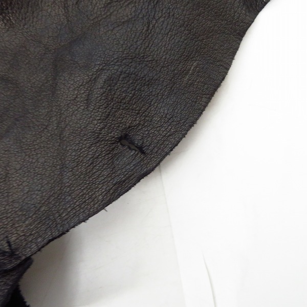 実際に弊社で買取させて頂いたBACK BONE/バックボーン 鹿革/ディアスキン レザーシャツ/長袖 ブラック BB10SS-LS20B/Mの画像 9枚目