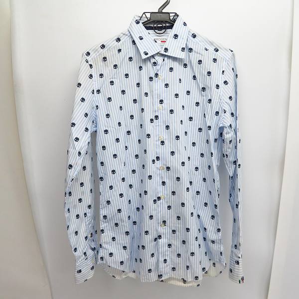 実際に弊社で買取させて頂いたHYDROGEN/ハイドロゲン ストライプ/総スカル柄 ロングスリーブ/長袖 シャツ Size：L