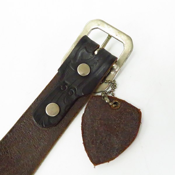 実際に弊社で買取させて頂いたHTC/エイチティーシー ターコイズ装飾 カービングベルト ブラック/36の画像 2枚目