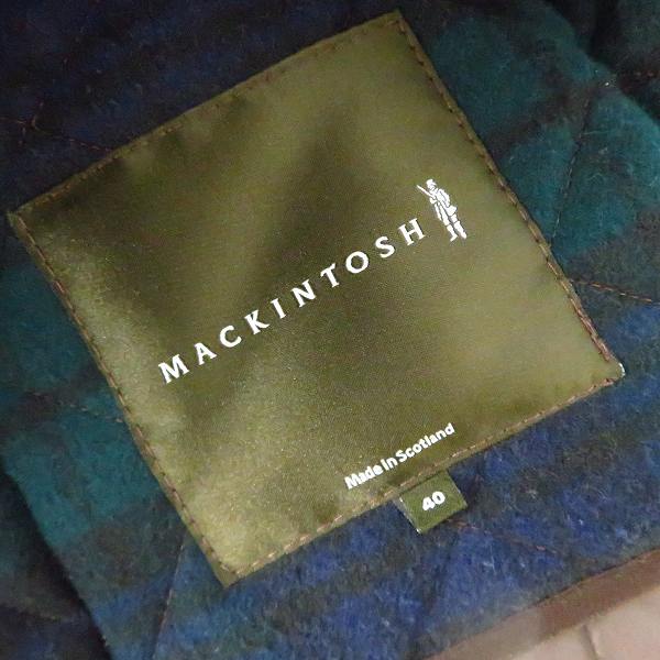 実際に弊社で買取させて頂いたMACKINTOSH SCOTLAND/マッキントッシュスコットランド 襟コーデュロイ キルティング ジャケット 茶/40の画像 3枚目