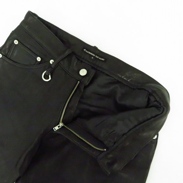 実際に弊社で買取させて頂いたBACK BONE/バックボーン COW HIDE/牛革/レザー パンツ/ブラック BB10SS-LP40/Sの画像 2枚目