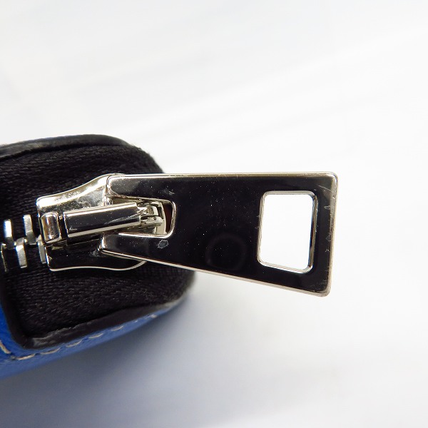 実際に弊社で買取させて頂いたMARNI/マルニ バイカラー 長財布 ロングジップウォレット/ソフトベージュ マザリンブルー アラベスクの画像 8枚目