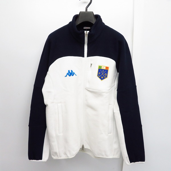 実際に弊社で買取させて頂いた【未使用】Kappa/カッパ ジップアップストレッチフリースジャケット ゴルフウェア ホワイト×ネイビー KG652KT53/L