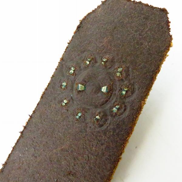 実際に弊社で買取させて頂いたHTC/エイチティーシー ターコイズ装飾 カービングベルト ブラック/36の画像 5枚目