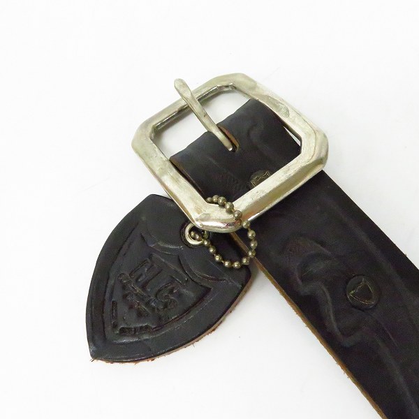 実際に弊社で買取させて頂いたHTC/エイチティーシー ターコイズ装飾 カービングベルト ブラック/36の画像 1枚目