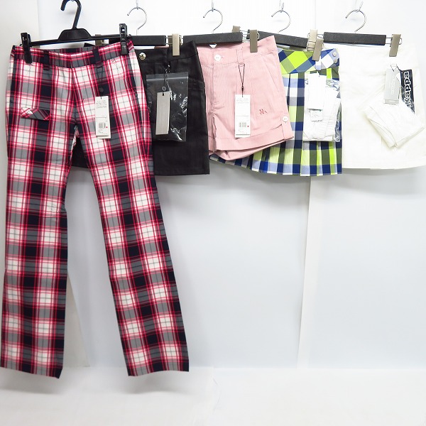 実際に弊社で買取させて頂いた【未使用含む】Kappa/カッパ  レディース ゴルフウエア プリーツスカート/ショートパンツ/ロングパンツ 7 ボトムス 5点セット