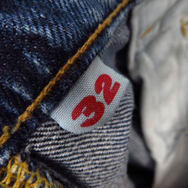 実際に弊社で買取させて頂いたBLUE BLUE/ブルーブルー ブーツカット インディゴ ウオッシュ加工 デニムパンツ 32の画像 4枚目