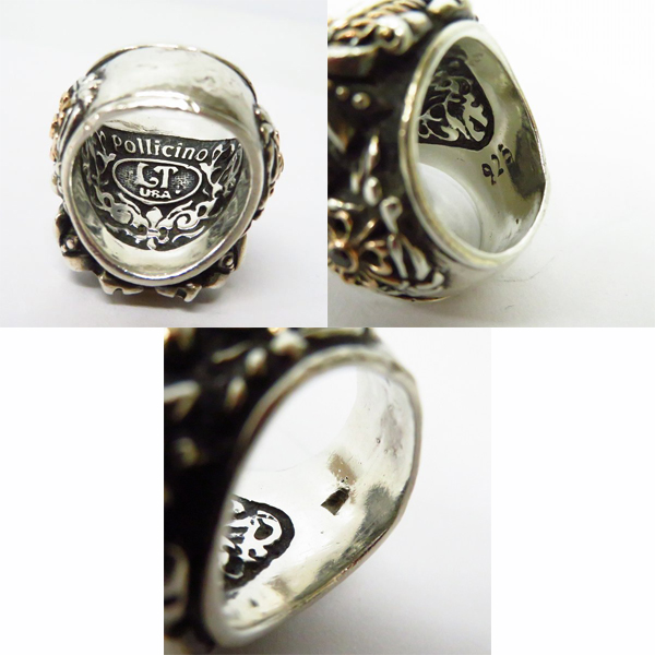 実際に弊社で買取させて頂いたLEATHERS AND TREASURES/レザーズアンドトレジャーズ K18 クロスオーバルリングwブラックダイヤ 17-18号の画像 6枚目