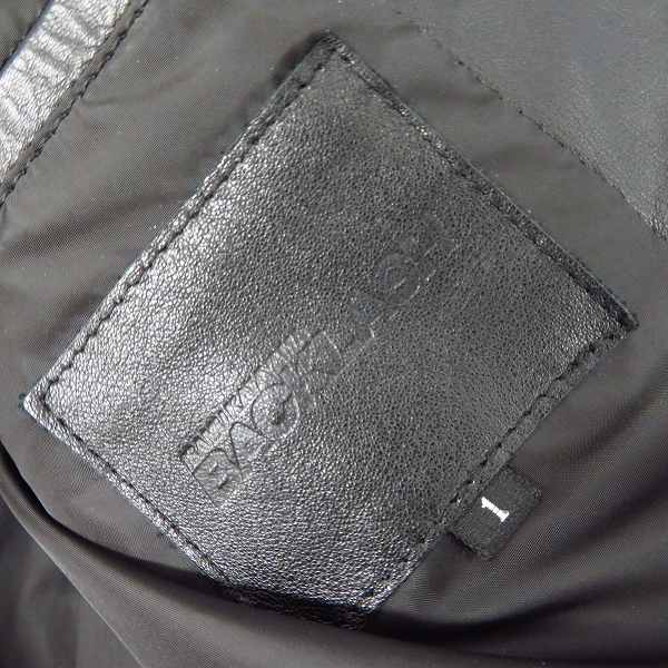 実際に弊社で買取させて頂いたBACKLASH/バックラッシュ カンガルーレザー キルティング ホワイトグース ダウンジャケット ブラック 1363-02/Sの画像 3枚目