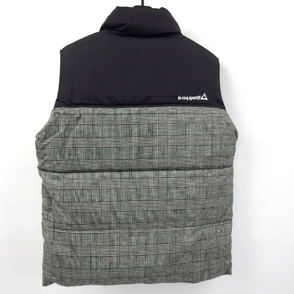 実際に弊社で買取させて頂いた【未使用】Le coq sportif/ルコック 切替フルジップダウンベスト 千鳥格子 ゴルフウェア QG6683/Mの画像 1枚目