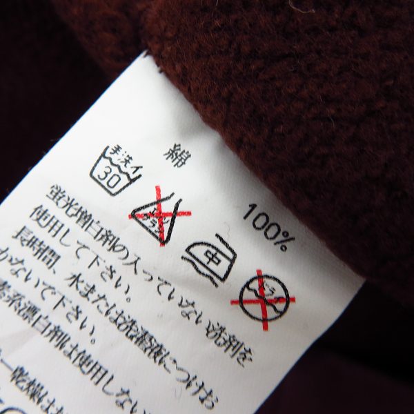 実際に弊社で買取させて頂いたBackChannel/バックチャンネル ジップアップパーカー エンジ/Lの画像 4枚目