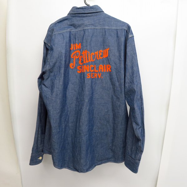 実際に弊社で買取させて頂いたSUGAR CANE/シュガーケーン CHAMBRAY WORK SHIRT シャンブレー ワークシャツ SC27716/XLの画像 1枚目