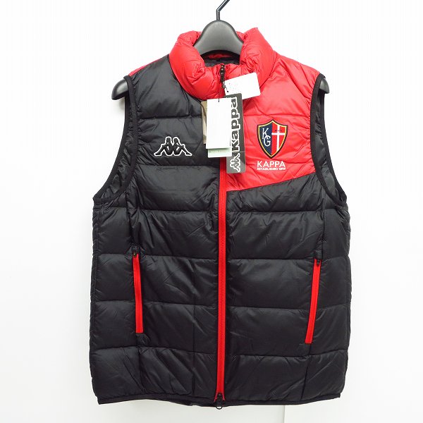 実際に弊社で買取させて頂いた【未使用】Kappa/カッパ ロゴワッペン付きダウンベスト ゴルフウェア ブラック×レッド KG652VE42/M