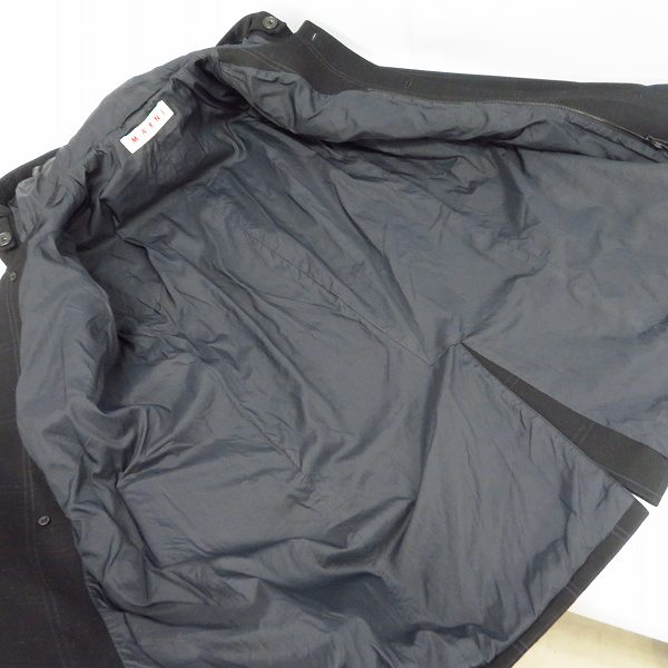 実際に弊社で買取させて頂いたMARNI/マルニ フード付き 裏地ナイロン ウールコート/44 の画像 2枚目