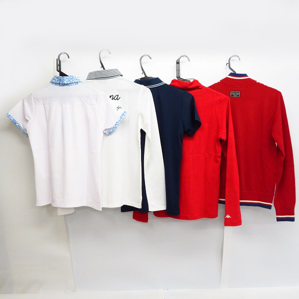 実際に弊社で買取させて頂いた【未使用】Kappa/カッパ  レディース ゴルフウエア ポロシャツ/ハイネックシャツ/ニットジャケット等/M 5点セットの画像 1枚目