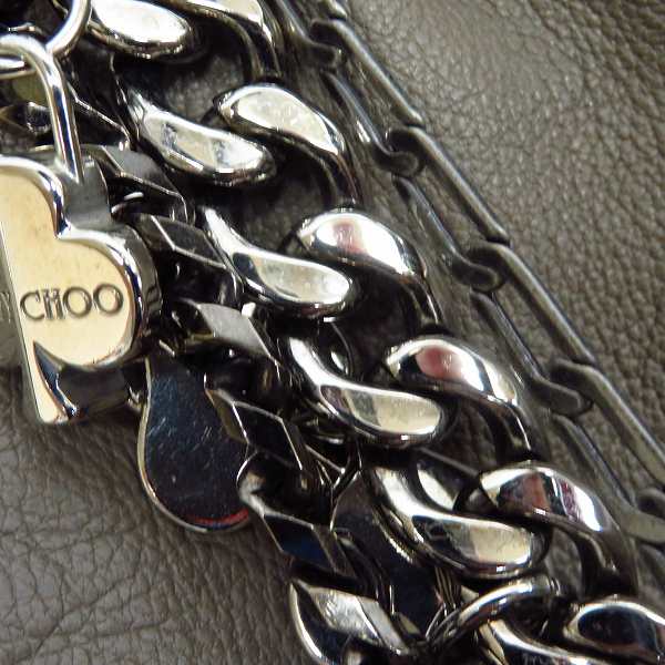 実際に弊社で買取させて頂いたJIMMY CHOO/ジミーチュウ BIKER/バイカー レザー チェーン ショルダーバッグの画像 7枚目