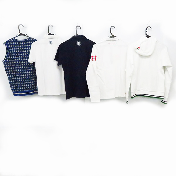 実際に弊社で買取させて頂いた【未使用】Kappa/カッパ  レディース ゴルフウエア ブルゾン/半袖/長袖 ポロシャツ/Vネックベスト等 L/LL 5点セットの画像 1枚目