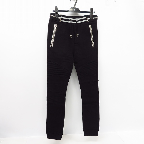 実際に弊社で買取させて頂いた【JPタグ】BALMAIN/バルマン 18AW zip-detail biker track pants/バイカートラックパンツ W8H5584J093/XS