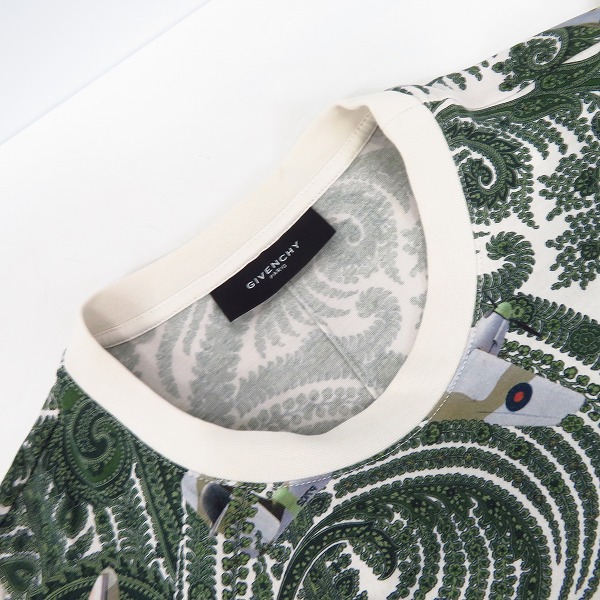 実際に弊社で買取させて頂いた【JPタグ】GIVENCHY/ジバンシィ 13SS ペイズリー飛行機プリントTシャツ 13S 7312 665/XSの画像 4枚目