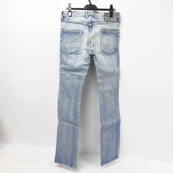 実際に弊社で買取させて頂いたBACKLASH/バックラッシュ ストレート ストレッチデニム13oz ユーズド加工 ステアーレザー/1483-18/Mの画像 1枚目