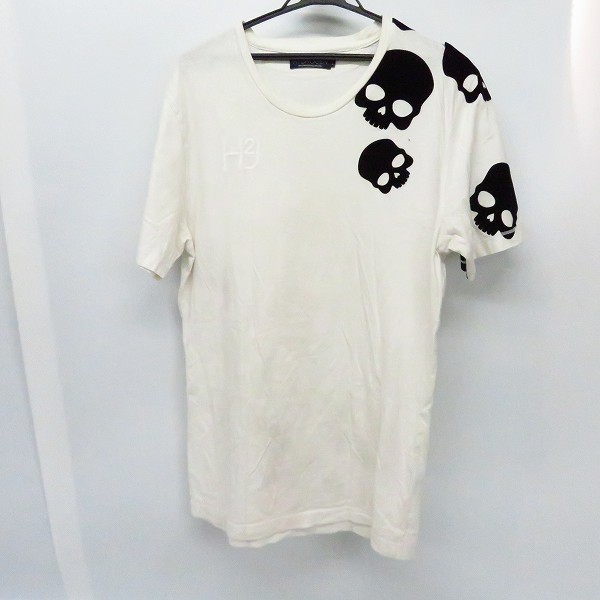実際に弊社で買取させて頂いたHYDROGEN/ハイドロゲン スカルパッチ ハーフスリーブ/半袖 カットソー/Tシャツ ホワイト/白 Size：L