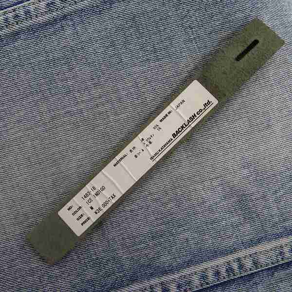 実際に弊社で買取させて頂いたBACKLASH/バックラッシュ ストレート ストレッチデニム13oz ユーズド加工 ステアーレザー/1483-18/Mの画像 8枚目