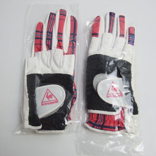 実際に弊社で買取させて頂いた【未使用】le coq sportif/ルコック ゴルフ グローブ/手袋 両手用 リボン付き/チェック 20-21cm(L) 3点セットの画像 3枚目