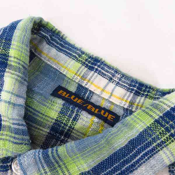 実際に弊社で買取させて頂いたBLUE BLUE/ブルーブルー 総柄半袖シャツ/ロング丈コットンリネンシャツ 1/S 2点セットの画像 4枚目