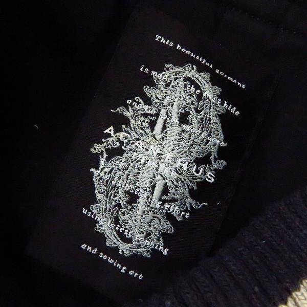 実際に弊社で買取させて頂いたACANTHUS/アカンサス 袖レザー スタジャン/Sの画像 2枚目