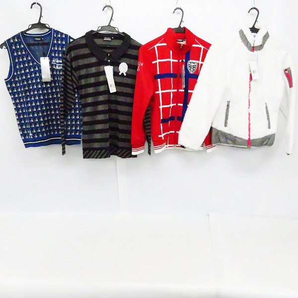 実際に弊社で買取させて頂いた【未使用】kappa/カッパ ゴルフ ニットベスト/長袖ポロシャツ/トラックジャケット/ボアジャケット M 4点セット