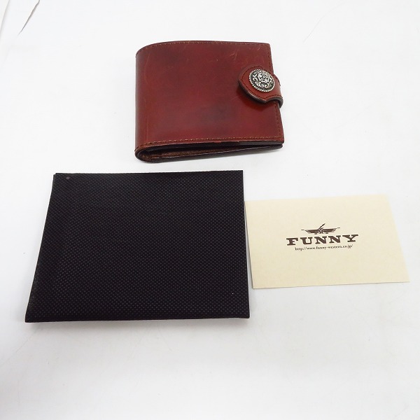 実際に弊社で買取させて頂いたFUNNY/ファニー 二つ折り コンチョ レザーウォレット/財布の画像 8枚目