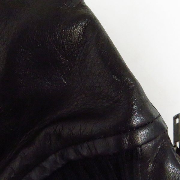 実際に弊社で買取させて頂いたLOUNGE LIZARD/ラウンジリザード  袖レザー スタジャン ブラック/2の画像 4枚目