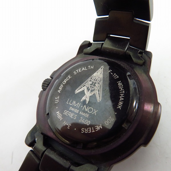 実際に弊社で買取させて頂いたLUMINOX/ルミノックス F-117 ナイトホーク 3400-200【動作未確認】の画像 3枚目
